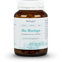 BioProphyl® BIO Moringa - 500mg Blattpulver aus kontrolliert biologischem Anbau zertifiziert gemäß EG-Öko-VO, DE-Öko-013 - hochdosiert - 120 vegetarische Kapseln
