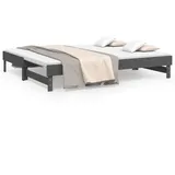 vidaXL Tagesbett Ausziehbar Grau 2x(90x200) cm Massivholz Kiefer1369999