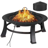 TLGREEN Feuerschale, Φ76cm Feuerkorb mit grillrost, Feuerschalen für den garten, BBQ grill