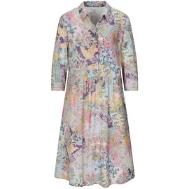 GOLDNER Sommerkleid Midikleid Patch-Muster Grün 54