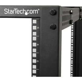 Startech 25HE 4-Pfosten Server Rack, 19 Zoll Open Frame Serverrack, 101cm Montagetiefe, 544kg Traglast, mobil oder Bodenmontage