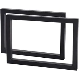 [en.casa] Tischgestell-Set, Schwarz Metall, 50x35x4 cm, Esszimmer, Tische, Esstische, Tischsysteme, Tischgestell