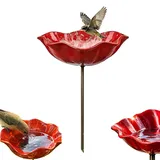 Bienentränke Blume für Den Garten,Handgefertigt Blumenform Vogeltränke Gartenstecker, Winterfest Insektentränke Bienentränke, Dekorative Gartenstecker für Draußen (1 STK)