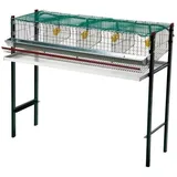 Verzinkter Vogelkäfig mit 4 Abteilen, mit Futtertrögen und Tränken, 105x47x90 cm