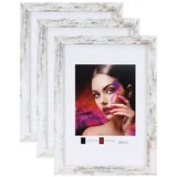 Ideal Trend Bilderrahmen Holz Shabby Chic 15x20 cm 3er Set