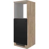 Flex-Well Exclusiv Demi-Geräteumbauschrank Capri 60 cm Schwarz Matt-Endgrain Oak