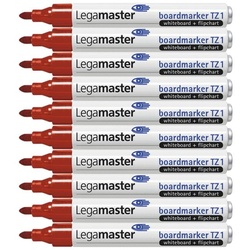 Legamaster 10x Whiteboard-Marker »TZ 1«, für Flipcharts und Whiteboards geeignet, Ausführun rot
