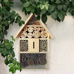Insekten Hotel Käfer Brut Nist Bienen Kasten Haus natur Kiefer Bambus Pinie