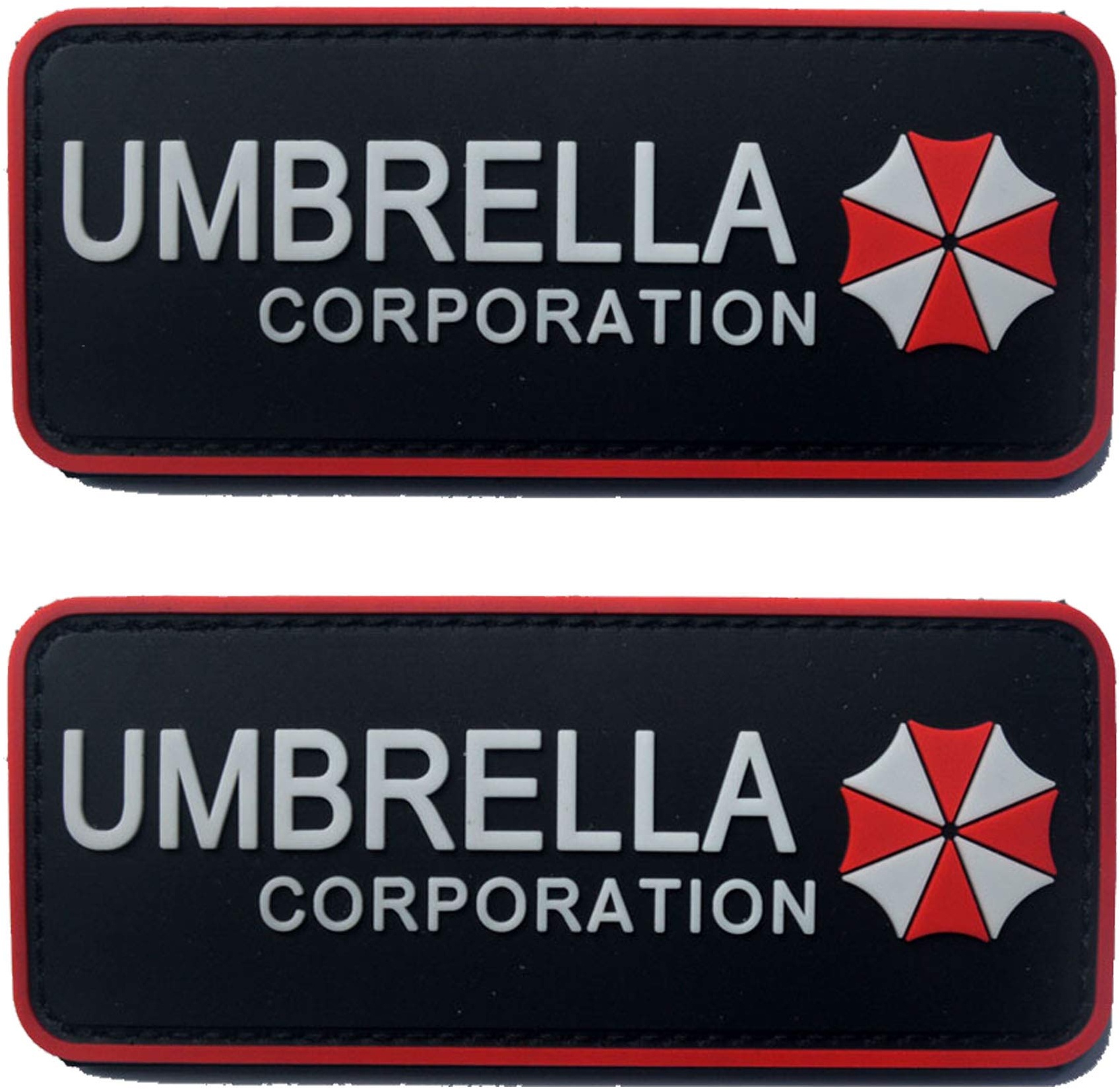Resident Evil Umbrella Corporation PVC Patch Abzeichen Emblem Applikation Haken Patch für Kleidung Rucksack Zubehör Manschette 2 Stück