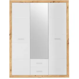 Die Möbelfundgrube Drehtürenschrank STONE 151 x 198 x 55 cm Weiß