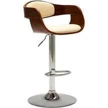 vidaXL Barhocker Cremeweiß Bugholz und Kunstleder