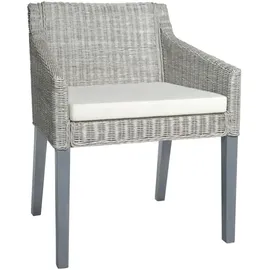 vidaXL Esszimmerstuhl mit Kissen 59 x 59 x 108 cm grau