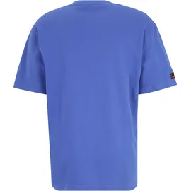 FUBU T-Shirt "Fubu FBMQ12111BLU Fubu Varsity T-Shirt", Herren, Gr. S, blau, weiß, rot, 100% Baumwolle, bedruckt, loose fit, Rundhals, Shirts T-Shirt