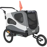 VEVOR Hundeanhänger 45 kg 2in1 Fahrradanhänger Kohlenstoffstahl + 600D Oxford-Gewebe + PP faltbar 1440 x 795 x 880 mm als Anhänger 1510 x 795 x 860 mm als Kinderwagen Hundebuggy Jogger Anhänger