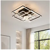 ZMH Deckenventilator Moderne Deckenlampe mit Ventilator - Deckenventilator mit Beleuchtung, mit Licht Dimmbar mit Fernbedienung Timer für Wohnzimmer Esszimmer schwarz