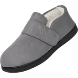 Mishansha Hausschuhe Männer Plüsch Pantoffeln Winter Wärme Memory Schaum Slippers Non-Slip Gummisohle im Innen- und Außenbereich, Plüsch Grau 48 - 48 EU