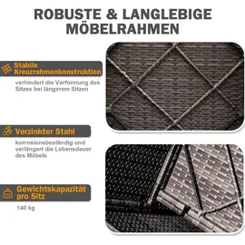 MeXo Polyrattan Lounge-Set 7-tlg. grau