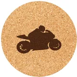 Untersetzer aus Kork mit Gravur für Motorrad, 6 Stück