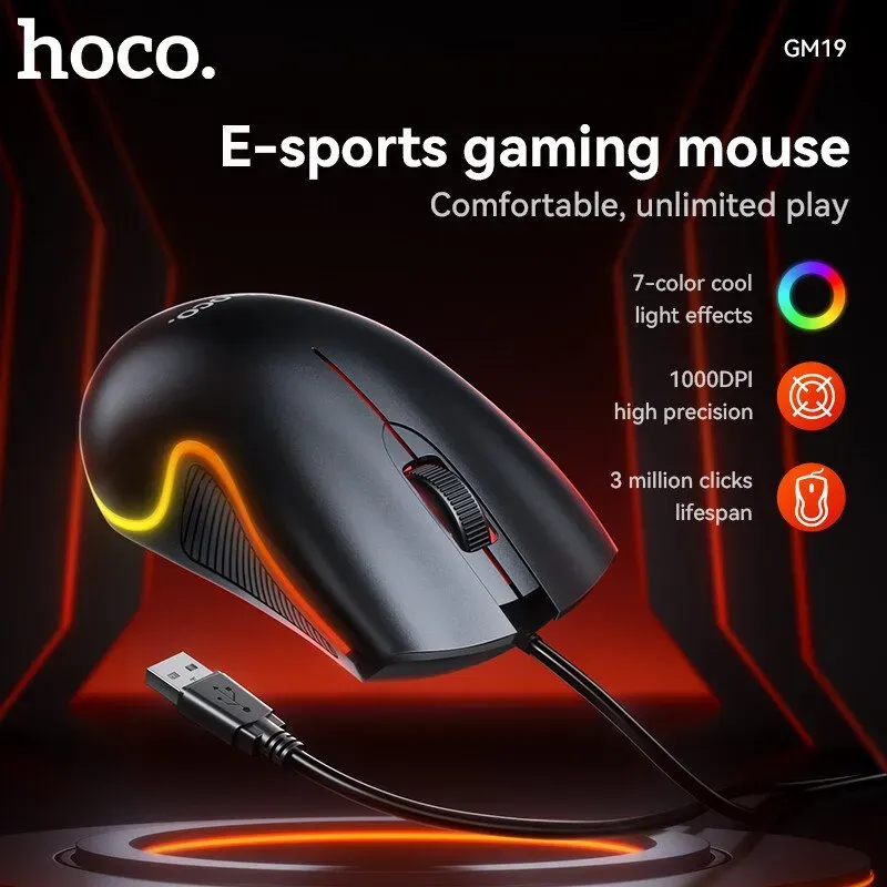 HOCO GM19 Enjoy Gaming Leuchtende Kabelgebundene Maus