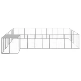 vidaXL Hundezwinger 19,36 m2 Stahl Silber