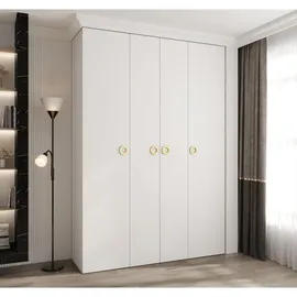 abiks möbel Drehtürenschrank COMO 170 x 245,5 x 50 cm Weiß/Gold