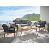 Konifera Gartenlounge-Set »Paros«, (4 tlg.), mit Seilgeflecht in schwarz, schwarz