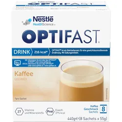 OPTIFAST DRINK Kaffee 8X55 g Pulver