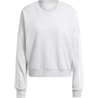Adidas Essentials 3-Stripes French Terry Sweatshirt Light Grey Heather/White,