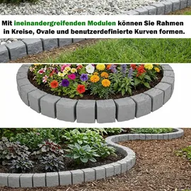 GARDENIX Rasenkante 240 x 10 x 10 cm 1 Stück Grau