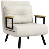Homcom Schlafsessel 73 x 81 x 63 cm Cremeweiß mit Kissen
