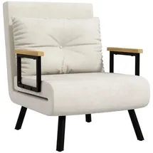 Homcom Schlafsessel 73 x 81 x 63 cm Cremeweiß mit Kissen