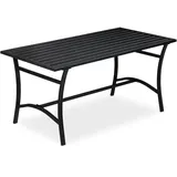 Relaxdays Gartentisch 120 x 60 x 55,5 cm schwarz