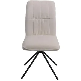 Mendler Esszimmerstuhl HWC-N99 Stoff creme 2er Set