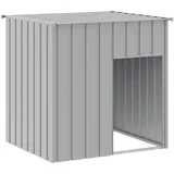 vidaXL Hundehütte mit Dach Hellgrau 110x103x109 cm Verzinkter Stahl