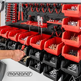 DEUBA Wandregal mit Stapelboxen und Werkzeughalter Werkstattregal Werkzeuglochwand