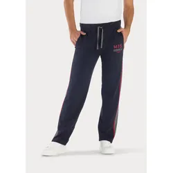 Sweathose H.I.S, Herren, Gr. 60/62 (XXL), N-Gr, blau (marine), Sweatware, Obermaterial: 60% Baumwolle, 40% Polyester, unifarben mit Farbeinsatz, Basic, bequem lang, Hosen, Jogginghose aus weicher Sweatware