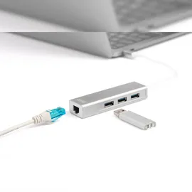 Digitus USB Typ C 3.0 Hub mit Gigabit Ethernet