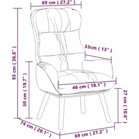 vidaXL Sessel 69 x 74 x 93 cm Weiß 1 St.
