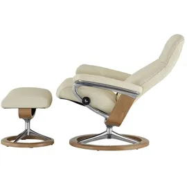 Stressless Relaxsessel Leder 91 x 102 x 79 cm creme mit Hocker