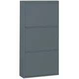 ebuy24 Pisa Schuhschrank mit Klappen/Türen in Metall grau (106x50x16 cm)