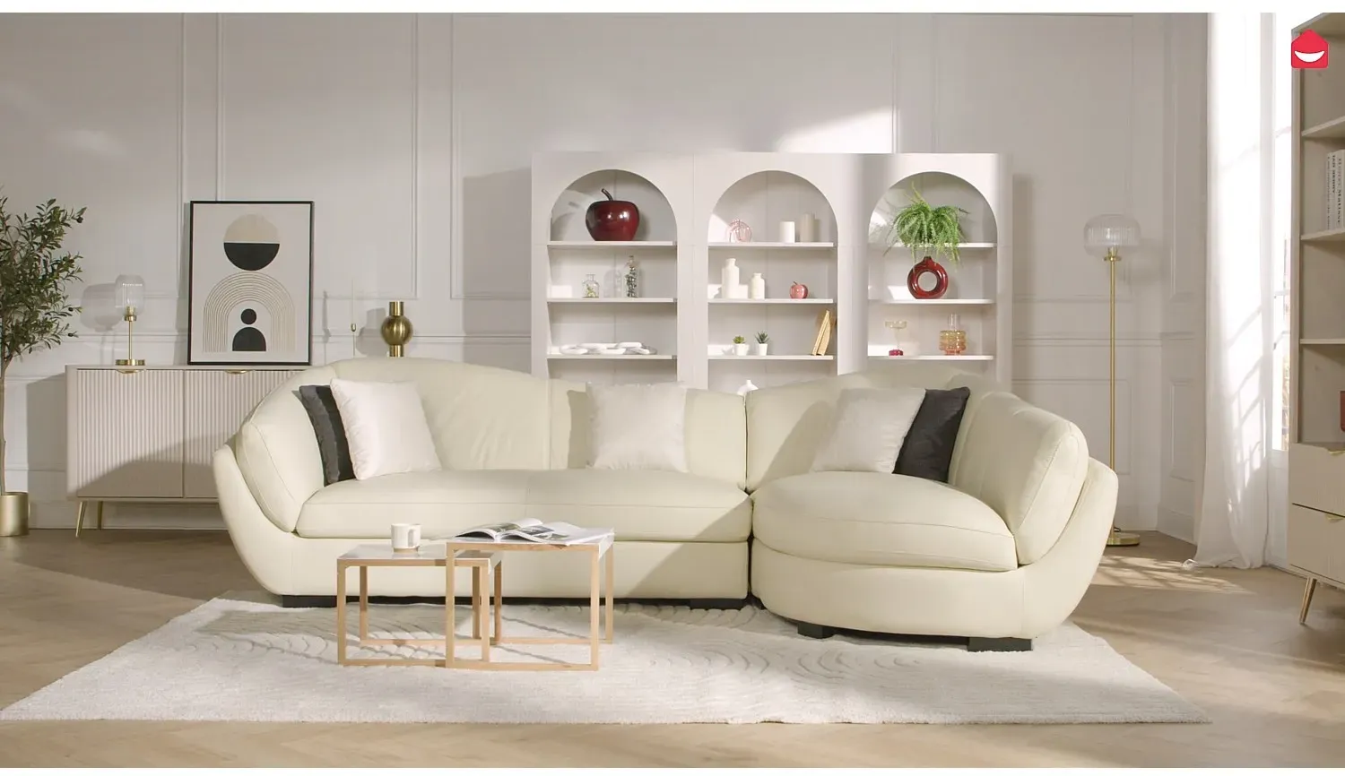Ecksofa Leder 5-Sitzer - Ecke Links - Büffelleder - Braun - CAIPI von PASCAL MORABITO