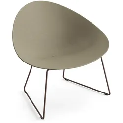 Arper Adell Loungesessel, braun melange / olivgrün #6803