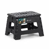 VOUNOT VOUNOT® Klapphocker Faltbar Rutschfester Tritthocker mit Tragegriff 32 x 25 x 22 cm Schwarz