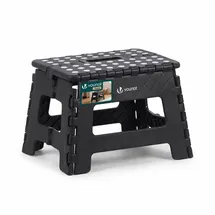 VOUNOT VOUNOT® Klapphocker Faltbar Rutschfester Tritthocker mit Tragegriff 32 x 25 x 22 cm Schwarz