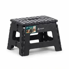 VOUNOT VOUNOT® Klapphocker Faltbar Rutschfester Tritthocker mit Tragegriff 32 x 25 x 22 cm Schwarz