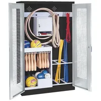 C+P Sportgeräteschrank mit Lochblech-Flügeltüren (Typ 1), HxBxT 195x120x50 cm,