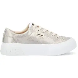 NO NAME für Damen. QNBCDS0 Reset Sneaker mit metallischem Obermaterial und hellgoldener Sohle (38), Wohnung, Schnürsenkel, Lässig