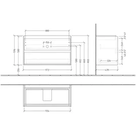 Villeroy & Boch Waschtischunterschrank 2 Auszüge 97,2 x 59,6 x 43,9 cm Arizona Oak