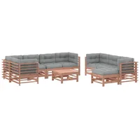 vidaXL 10-tlg Garten-Lounge-Set mit Kissen Massivholz Douglasie Modell 4