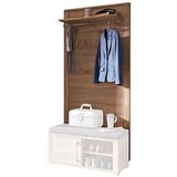Stella Trading Mid.you Garderobenpaneel Eiche Optik - Moderne Hutablage Kleiderstange, Garderobe, Garderobenpaneele, Garderobenpaneele